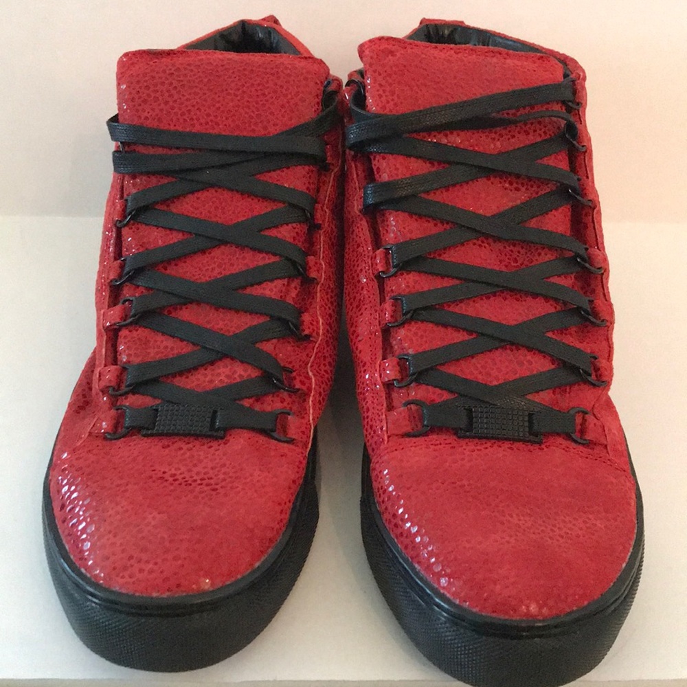 AUTHENTIC*Balenciaga Red Sneakers Like New Cond. - Picture 3 of 7